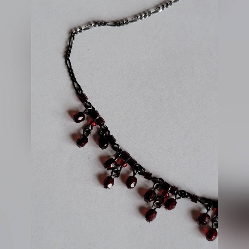 Necklace with red beading